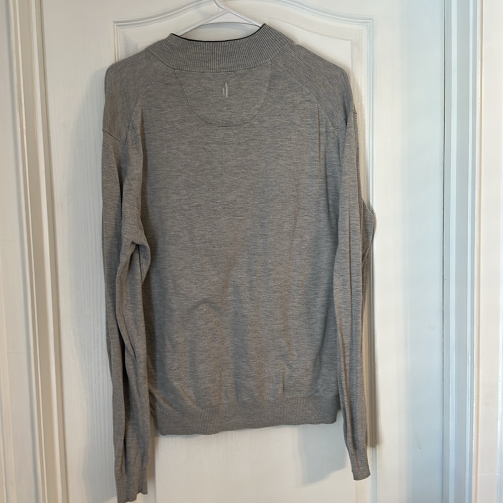 Johnnie-O Grey Sweater Long Sleeve 1/4 Zip Lightweight Soft - Medium - Picture 4 of 5